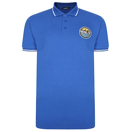 Bigdude Embroidered Badge Polo Shirt Royal Blue